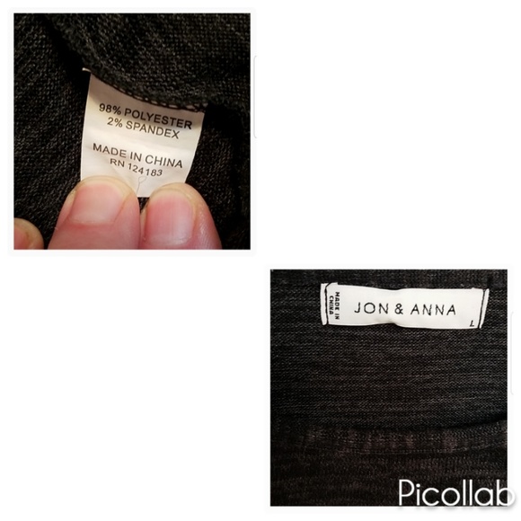 Jon and Anna Asymmetrical Black Heathered Top - Picture 4 of 5